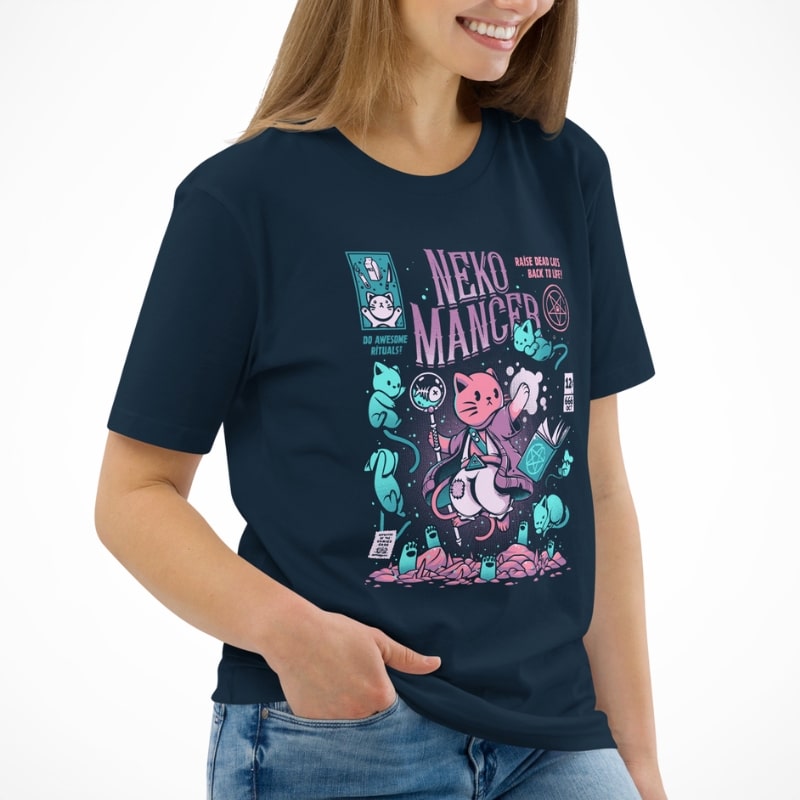 Japanese Graphic T-Shirt - Nekomancer