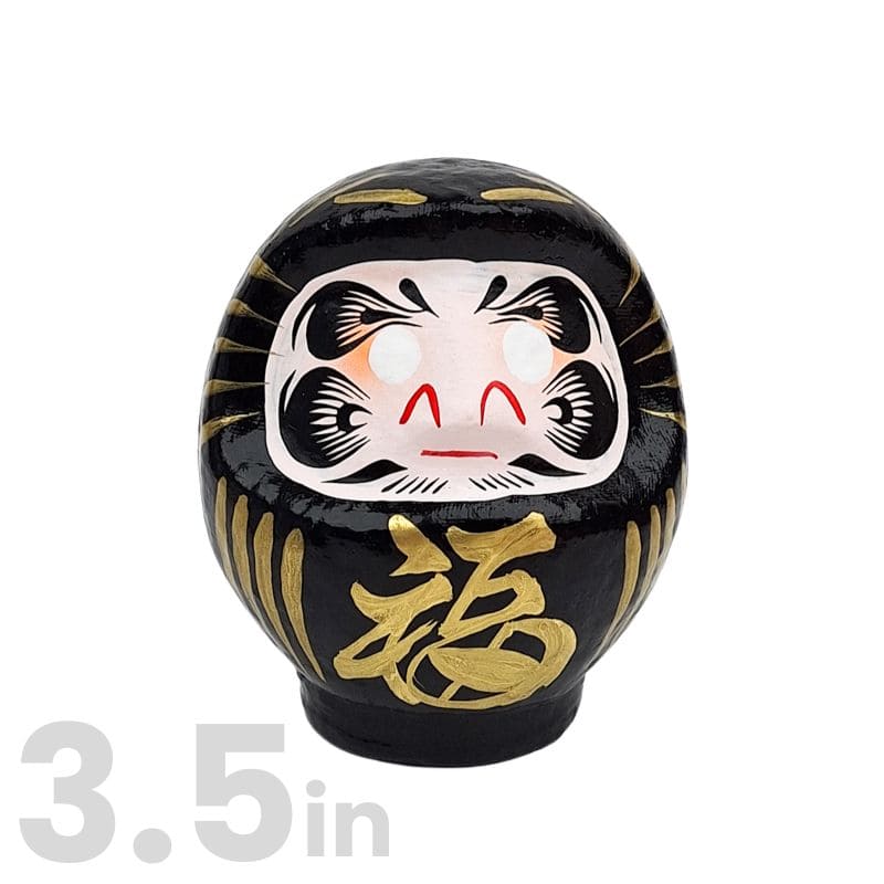 Black Japanese Daruma – 3.5” to 5.9”