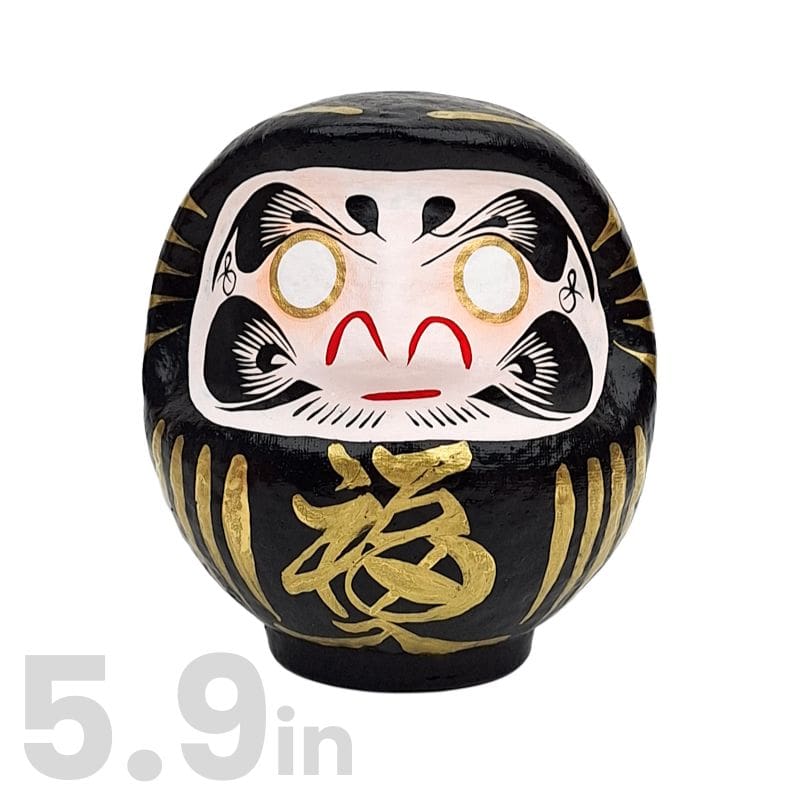 Black Japanese Daruma – 3.5” to 5.9”