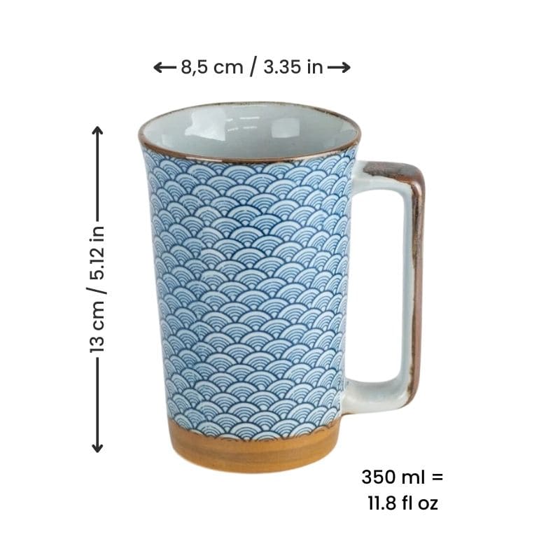 Large Japanese Mug - Seigaiha