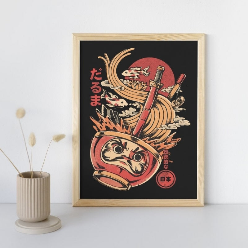 Daruma Ramen Japanese Poster - A3