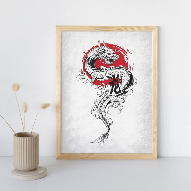 Dragon & Soleil Japanese Poster - A3