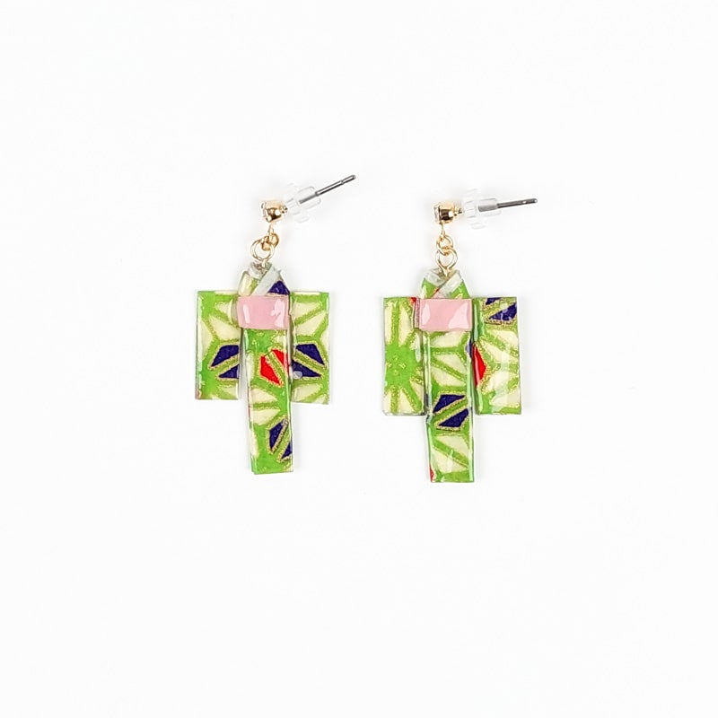 Earrings Kimono Green