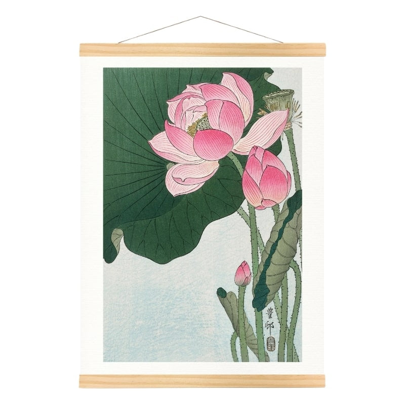 Japanese Lotus Flower Print - A3