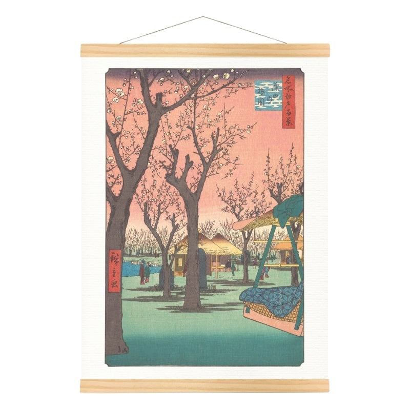 Japanese print Plum trees in Kamata - A3