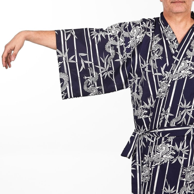 Happi Men's Bamboo & Dragon Kimono - One size
