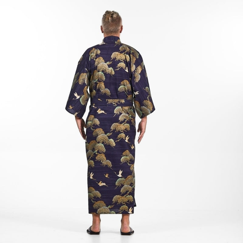 Men's Japanese Crane & Pine Kimono - One size