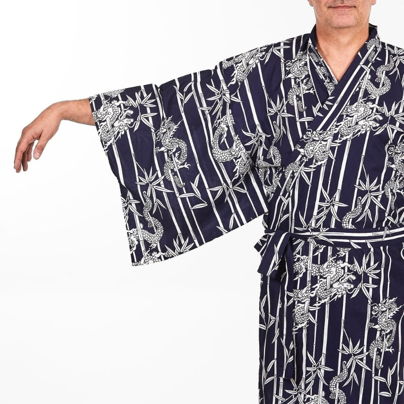 Kimono Yukata Man Bamboo & Dragon