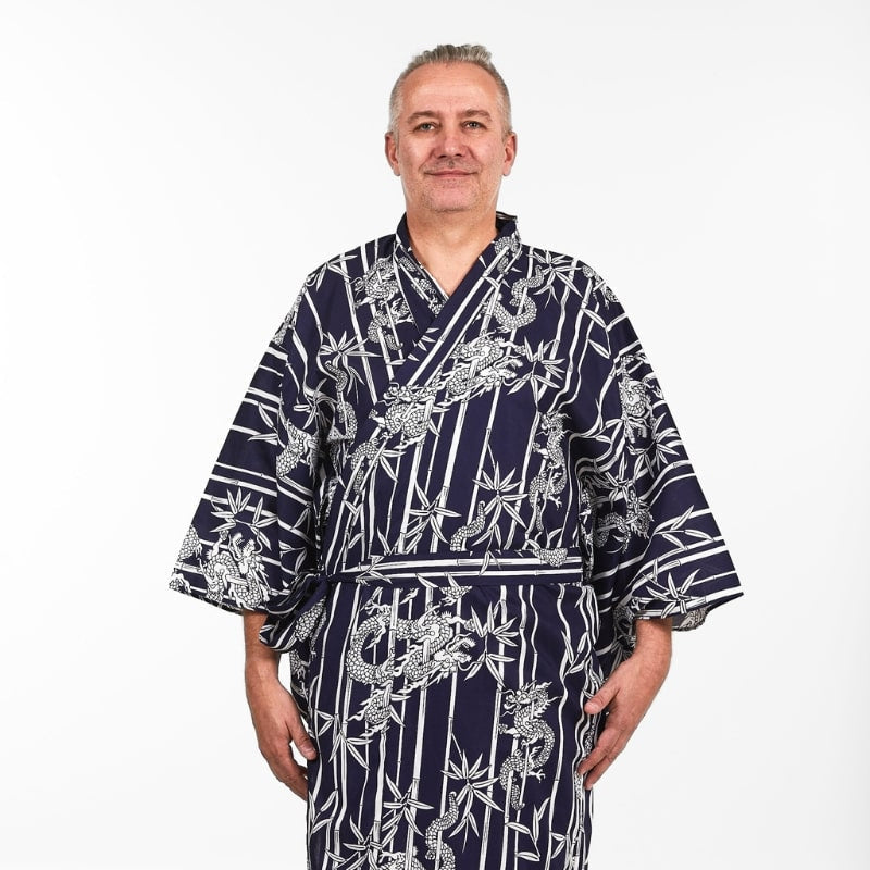 Kimono Yukata Man Bamboo & Dragon