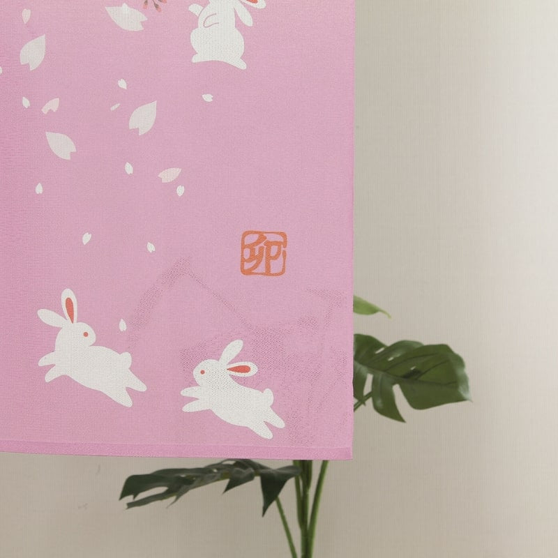 Japanese Noren Sakura Usagi - 85 x 150 cm