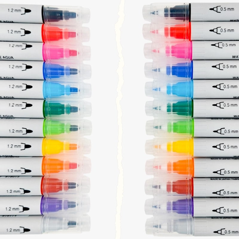 Set of 12 Double Point Felt Pens