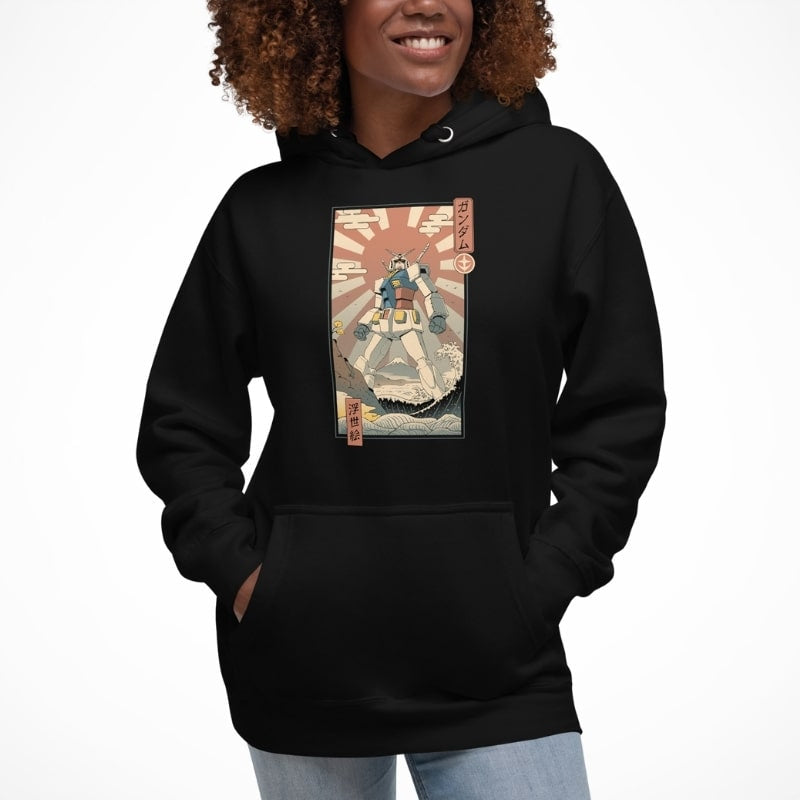 Japanese sweatshirt Ukiyo-e Mecha & Fuji