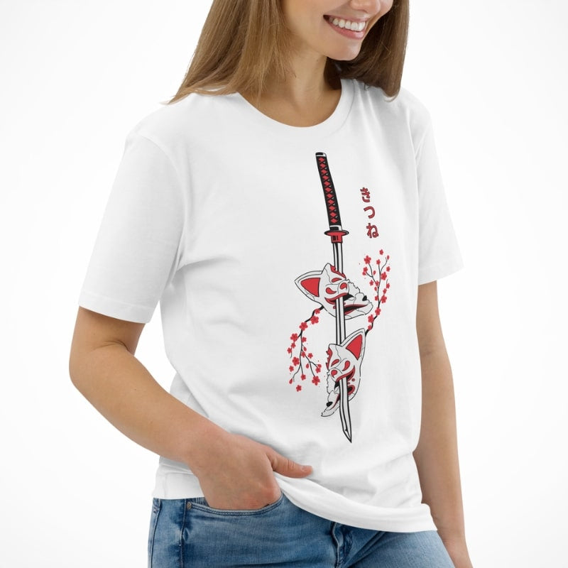 Japanese Kitsune Sakura T-shirt