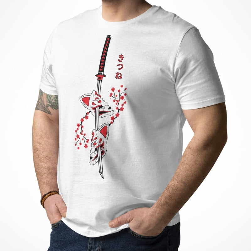 Japanese Kitsune Sakura T-shirt
