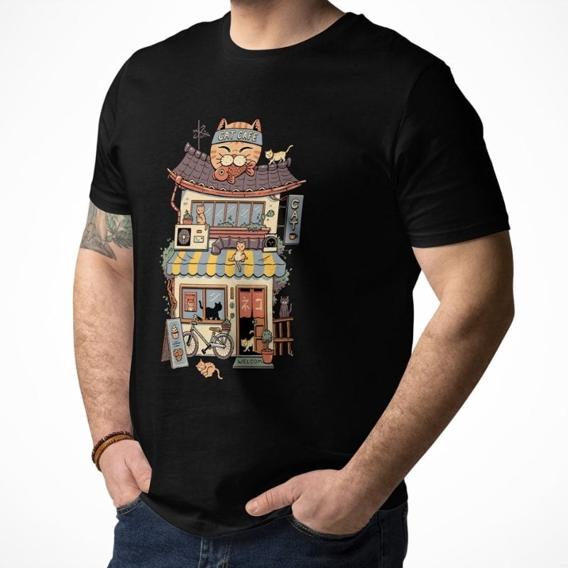 Japanese T-shirt Neko Café