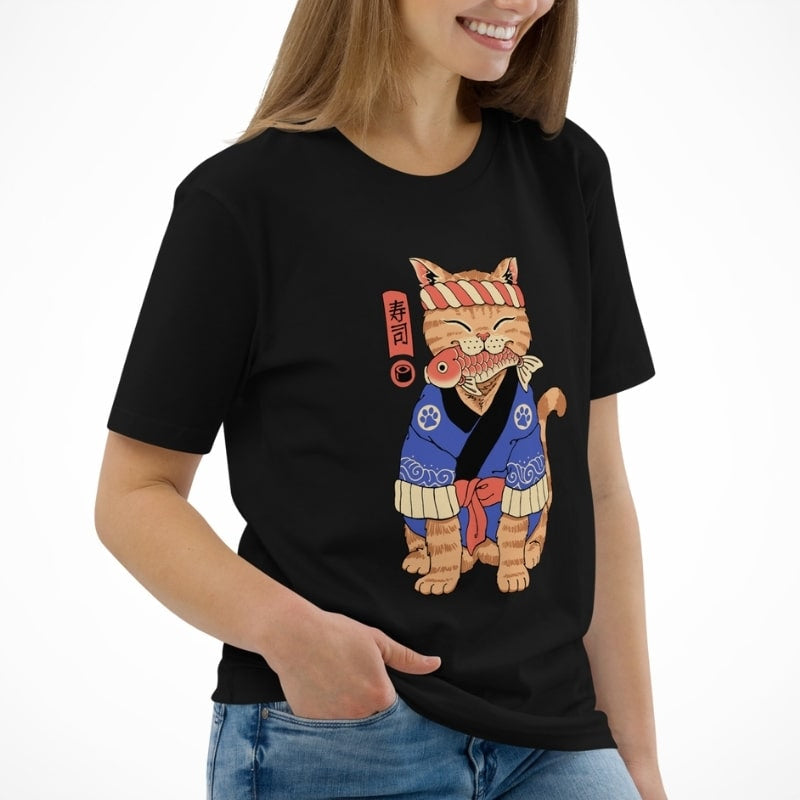 Japanese T-shirt Neko Sushi Master