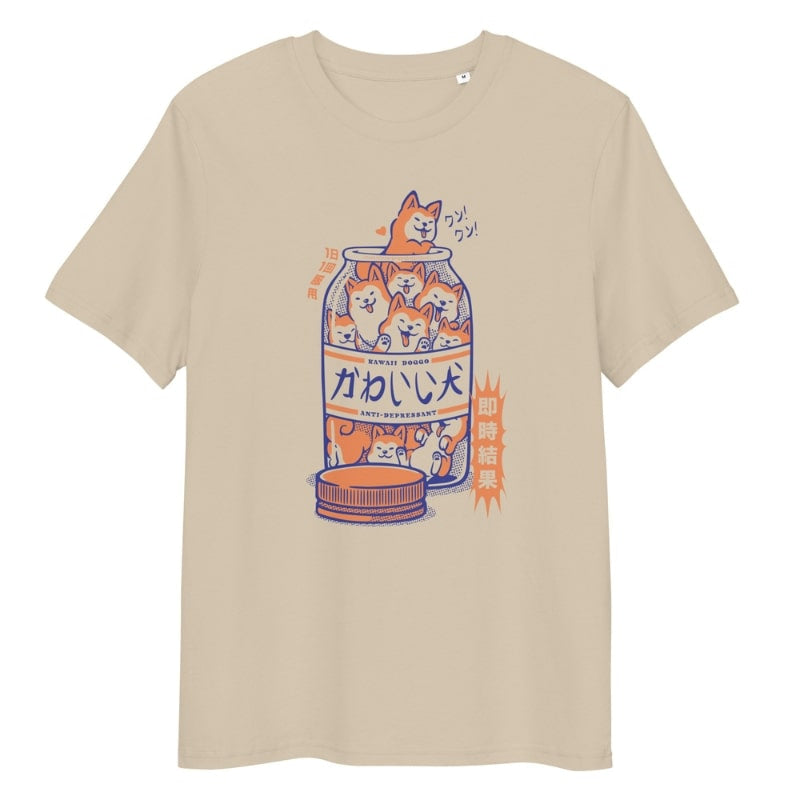 Japanese Shiba Anti-Depressant T-shirt - S / Beige