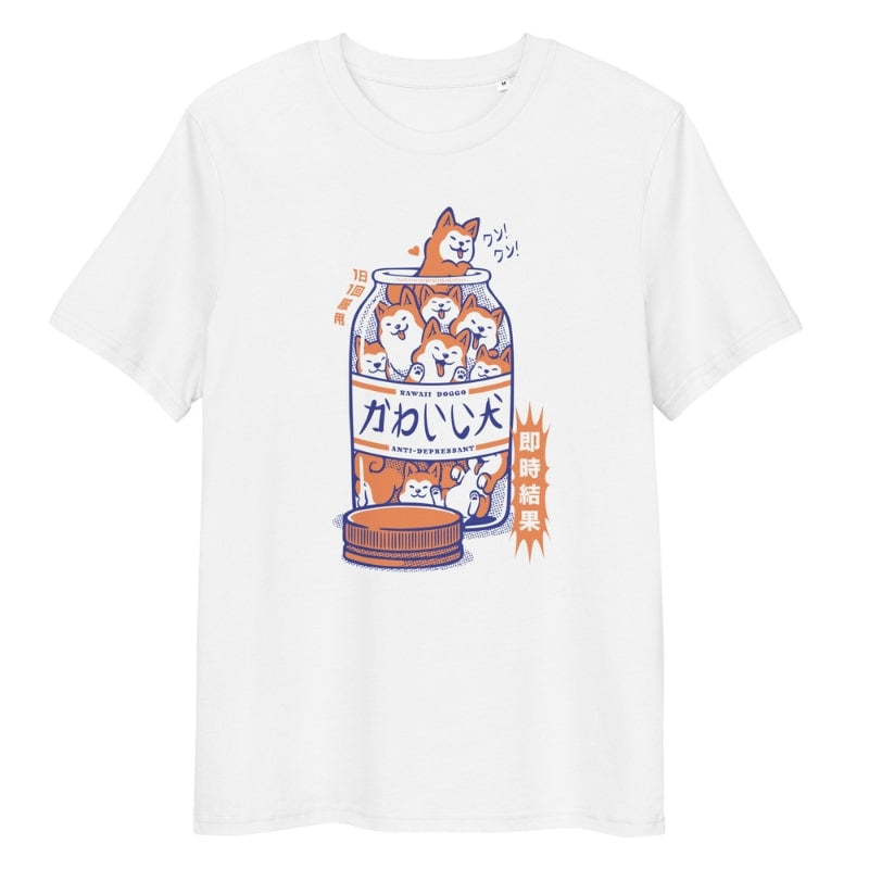 Japanese Shiba Anti-Depressant T-shirt - S / White