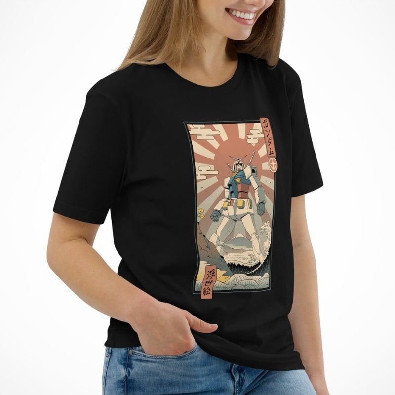 Japanese Ukiyo-e Mecha & Fuji T-shirt