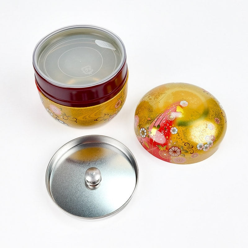 Round Tea Box - Gold & Red