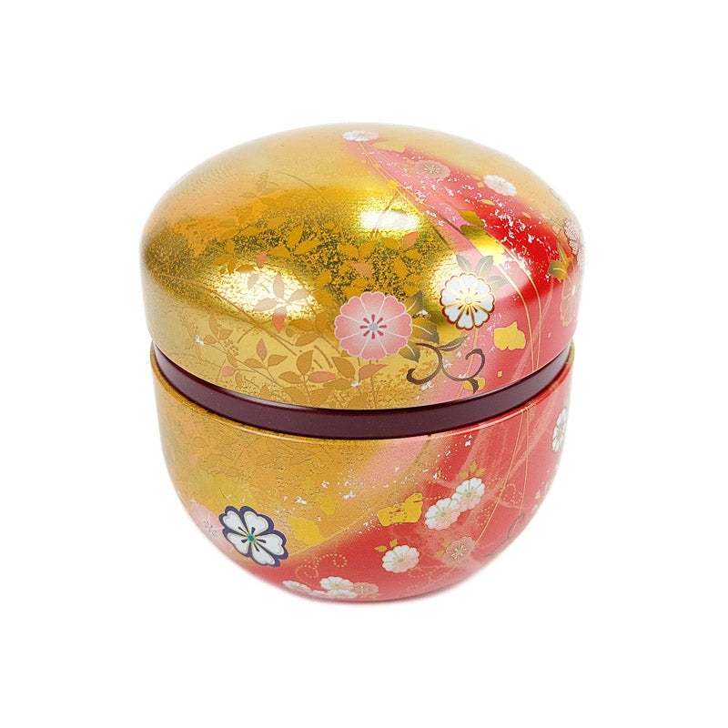 Round Tea Box - Gold & Red