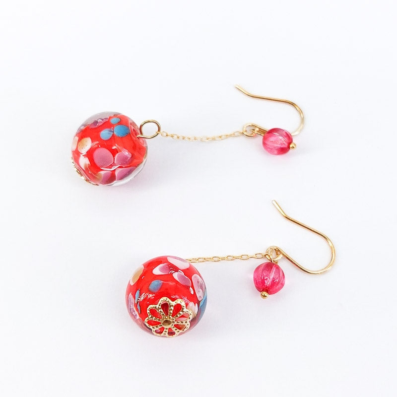 Red Japanese Earrings