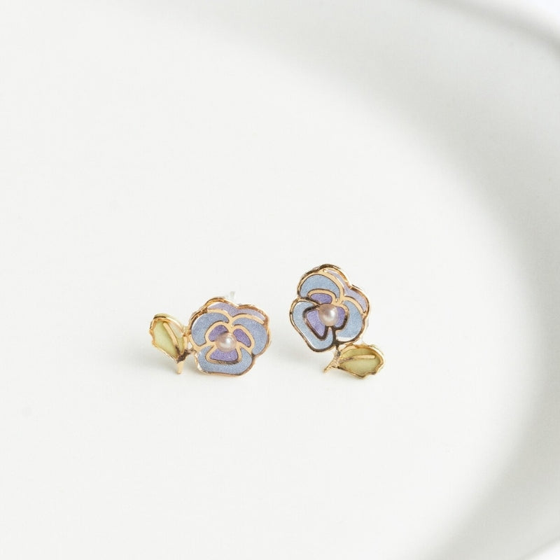 Pansy Earrings Blue