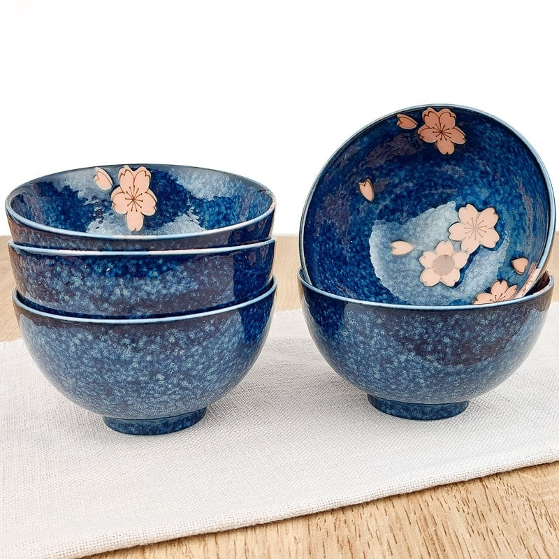 Set of 5 Japanese Bowls - Sakura