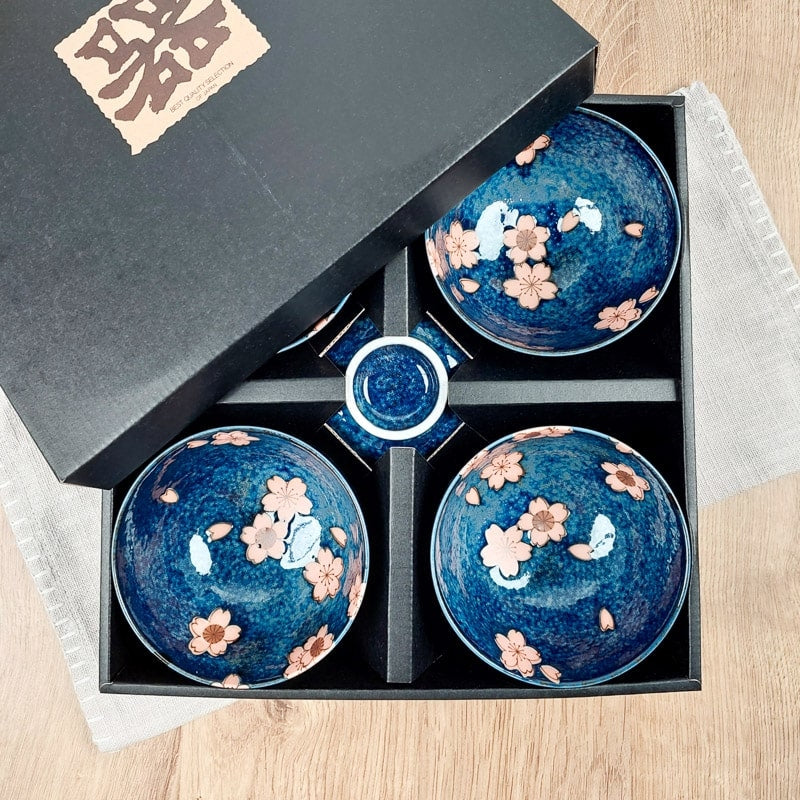 Set of 5 Japanese Bowls - Sakura