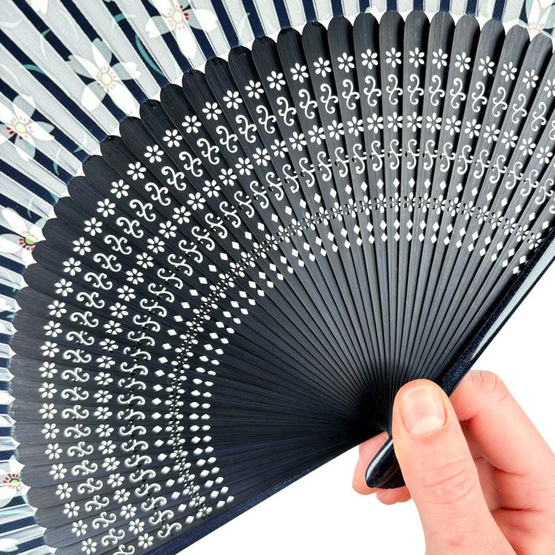 Sakura Blue Japanese Fan