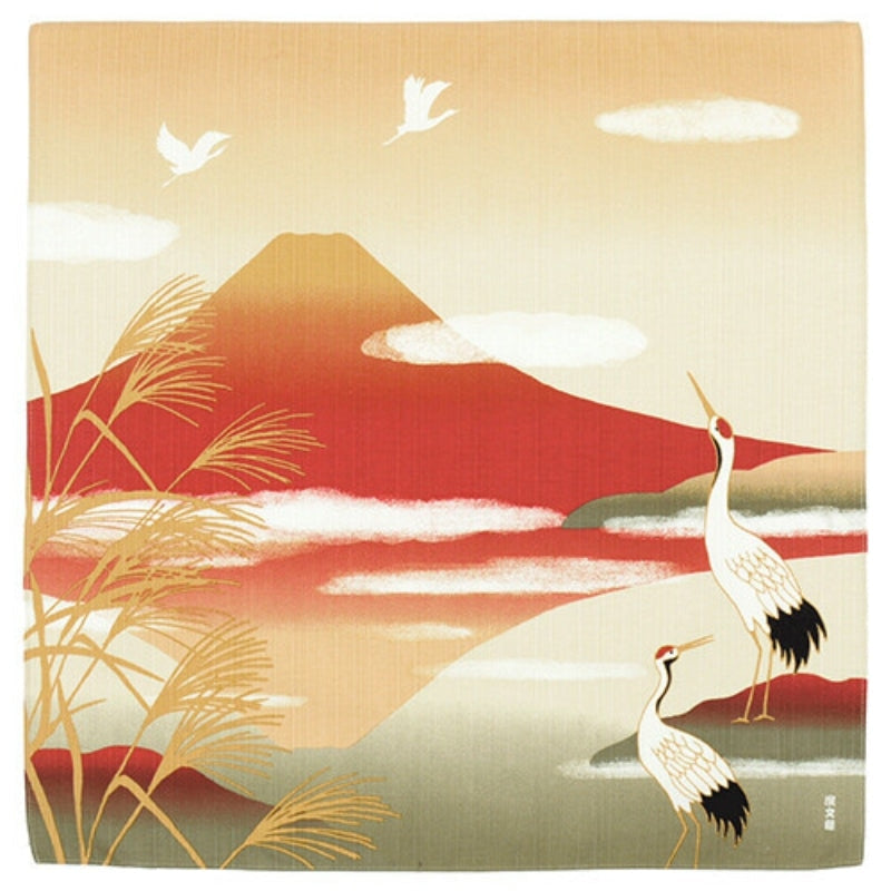 Furoshiki Crane & Fuji - 50cm x 50cm
