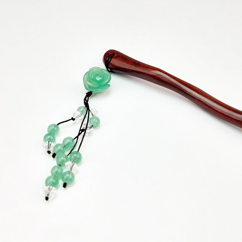 Wooden Kanzashi - Turquoise Flower
