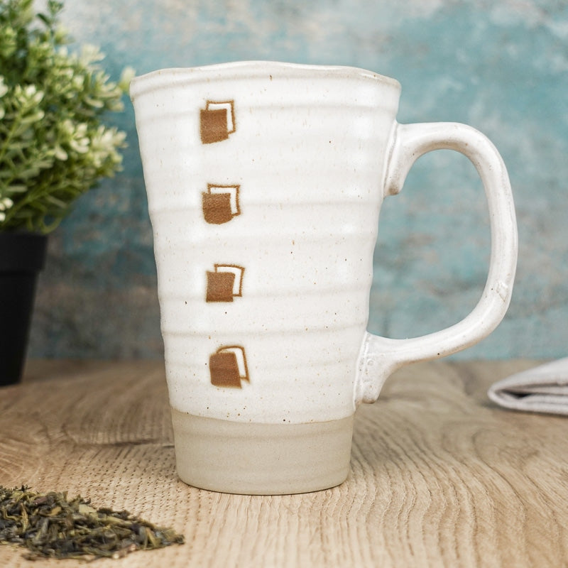 Large White Japanese Mug