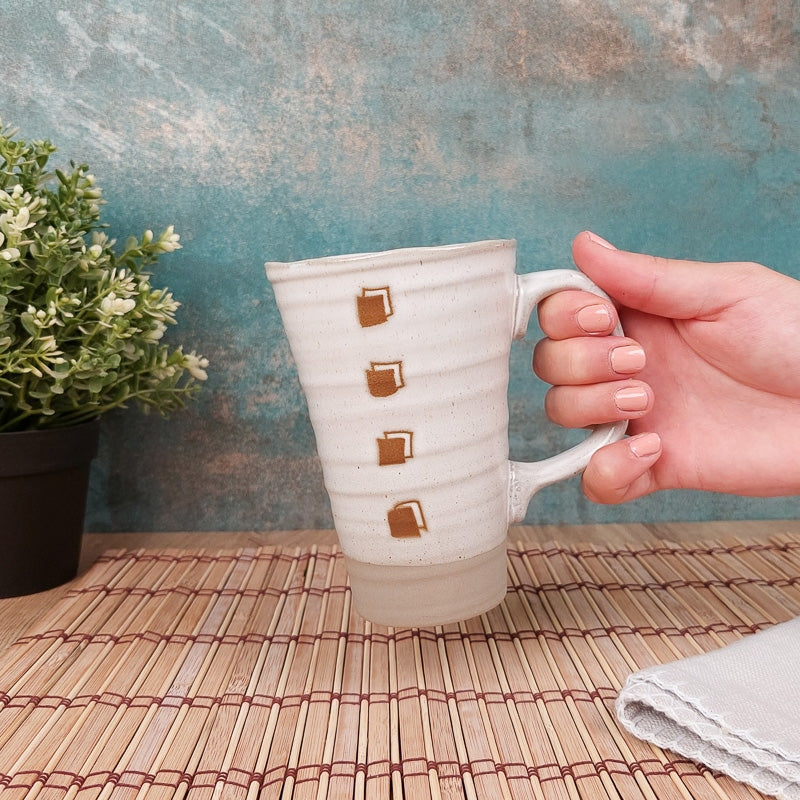Large White Japanese Mug