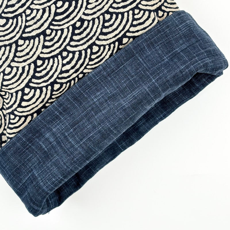 Seigaiha Japanese fabric pouch