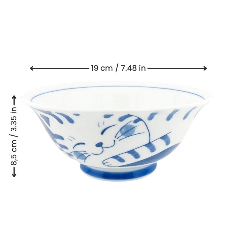 Japanese Bowl - Neko Blue