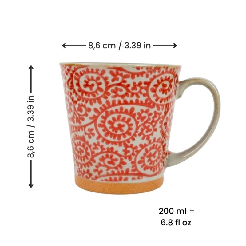 Japanese Mug - Karakusa Red
