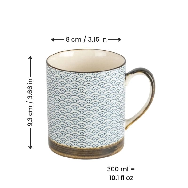 Japanese Mug - Seigaiha Pattern