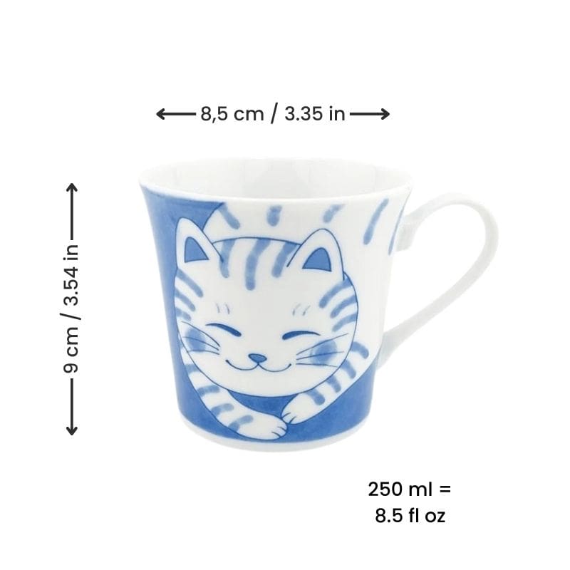 Japanese Mug - Neko Blue