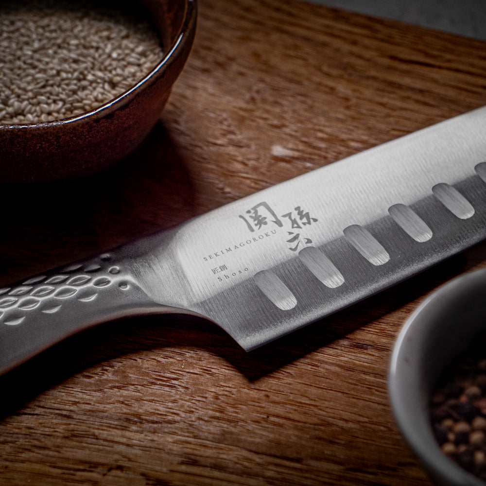 Seki Magoroku Shoso Santoku Knife – 6.5 in - Granton Edge