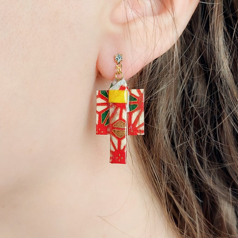 Red Kimono Earrings