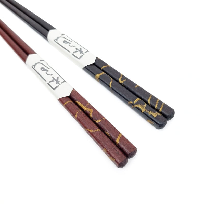 Lacquered Ebony Japanese Chopsticks Set