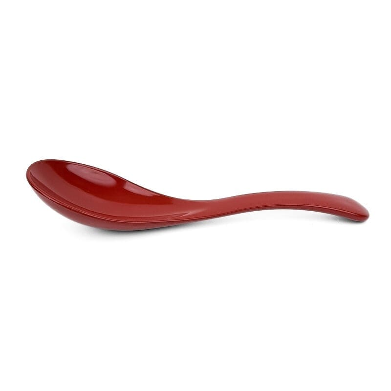 Cuillère à Ramen Laquée Résine Rouge
