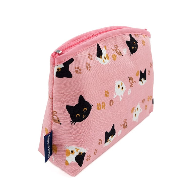 Pink Cat Japanese Pouch