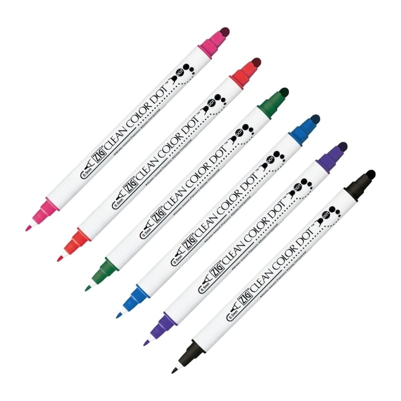Set of 6 Dot Double-Point Felt Pens