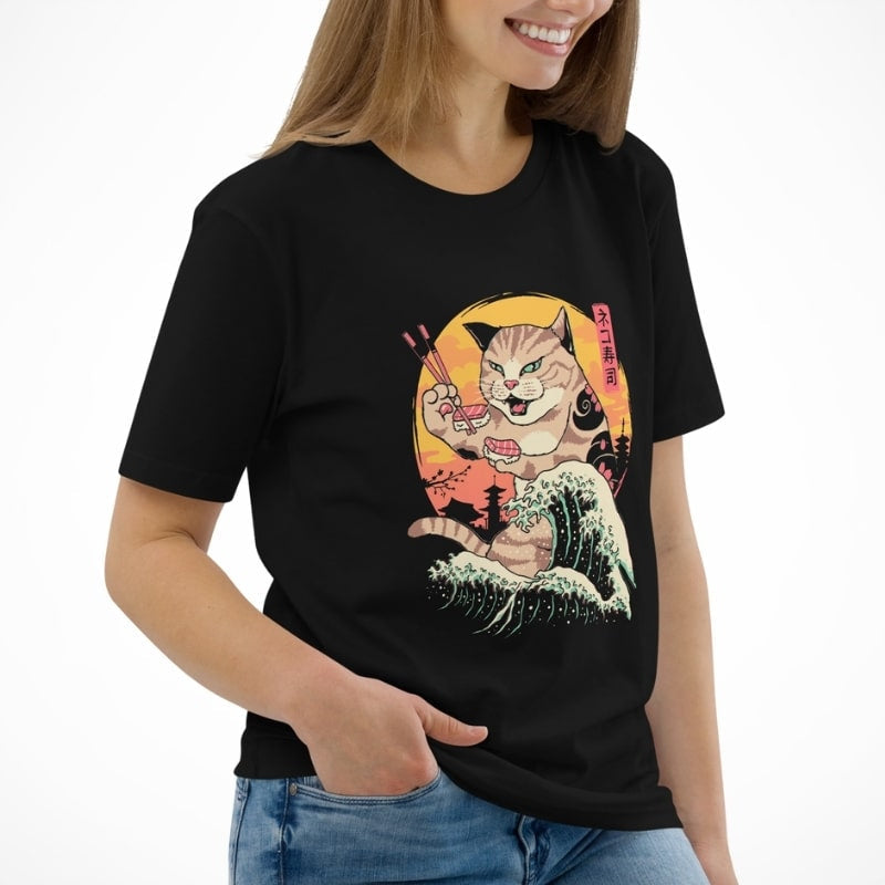 Japanese Kaiju Neko Sushi T-shirt