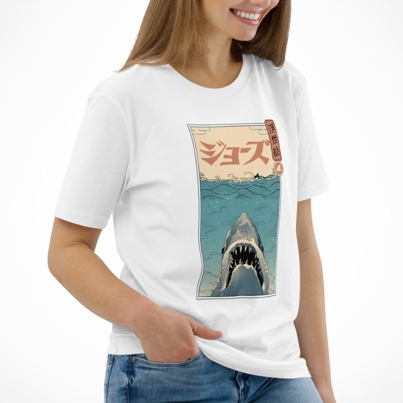 Japanese Ukiyo-e Shark Attack T-shirt
