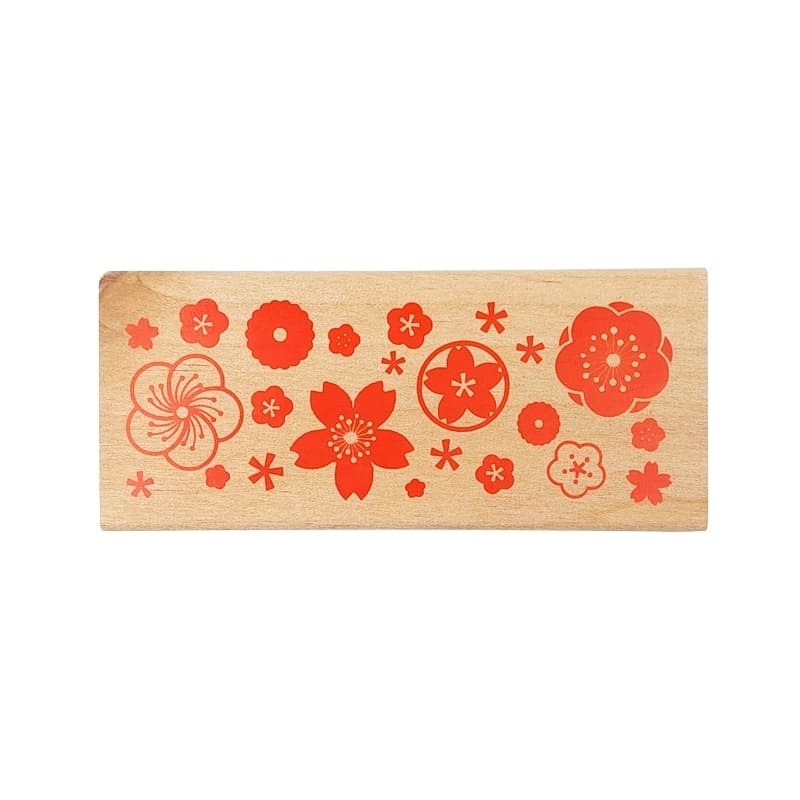 Wooden Stamp Japanese Flowers