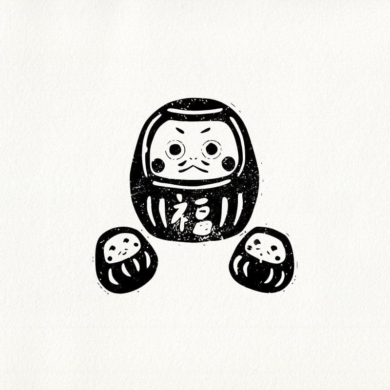 Japanese stamp Daruma by Tomikohan