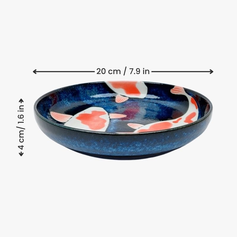 Japanese Deep Plate - Koi Fish